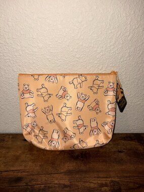 Winnie the Pooh Cosmetic Bag Disney Makeup Pouch Classic Pooh Print Zipper Case